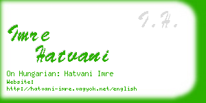 imre hatvani business card